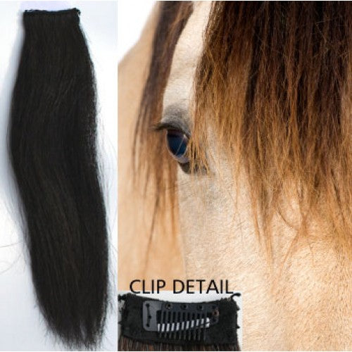 Horse hair false clip in forelock real horse hair