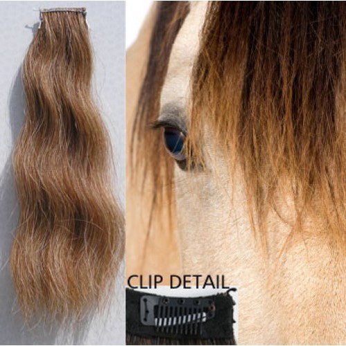 Horse hair false clip in forelock real horse hair
