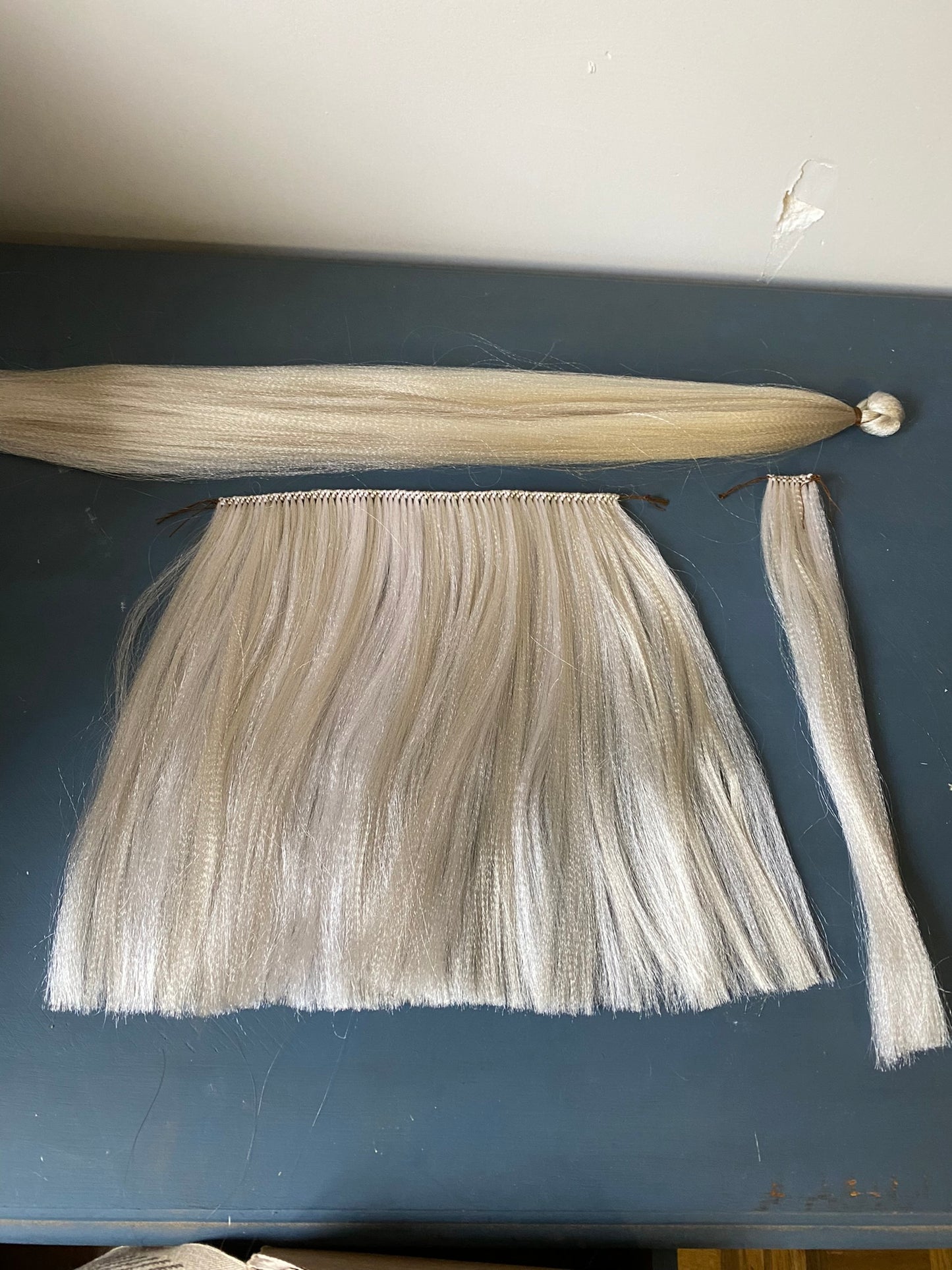 Rocking horse mane ,Tail and forelock 10 inches long hair, Double thickness fake hair various widths