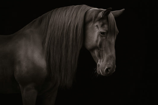 fake mane extension clip in for horse to enhance the mane for photo shoot or show