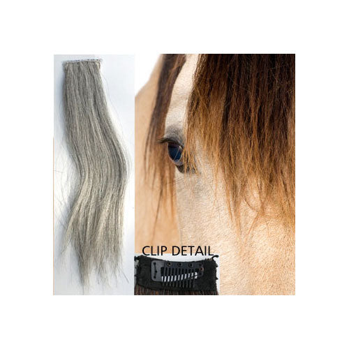 Horse hair false clip in forelock real horse hair
