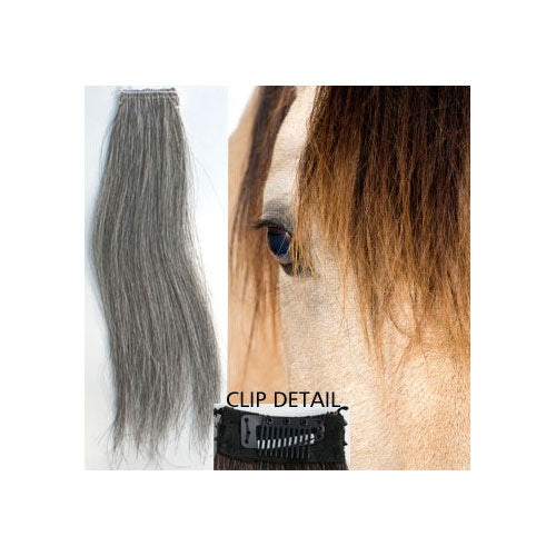 Horse hair false clip in forelock real horse hair