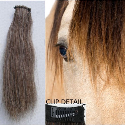 Horse hair false clip in forelock real horse hair