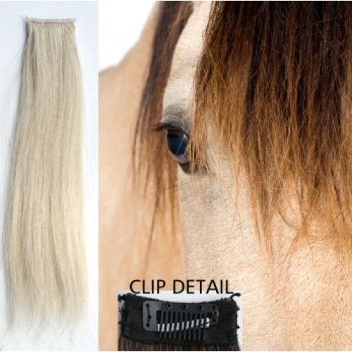 Horse hair false clip in forelock real horse hair
