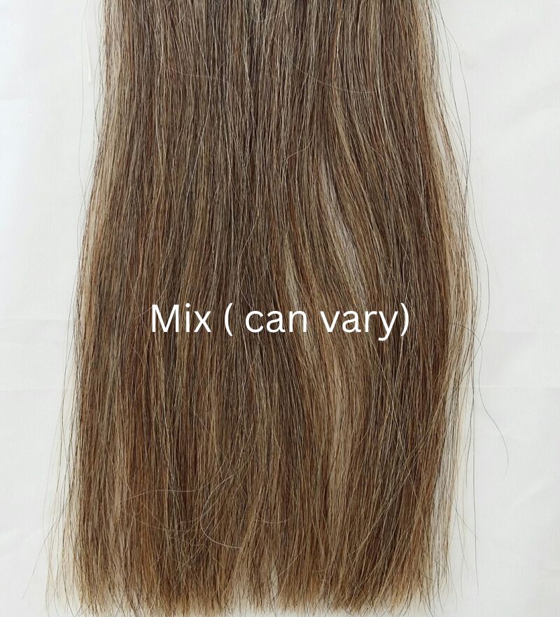 example of a mix colour of a clip in mane extension for horses,fake horses forelock hair extensions, helps with fly protection and enhancers missing forelocks