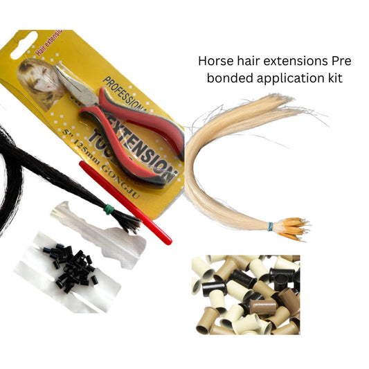 Horse Hair extension Pre bonded Kit for manes or tails