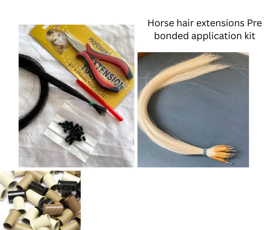 Horse Hair extension Pre bonded Kit for manes or tails