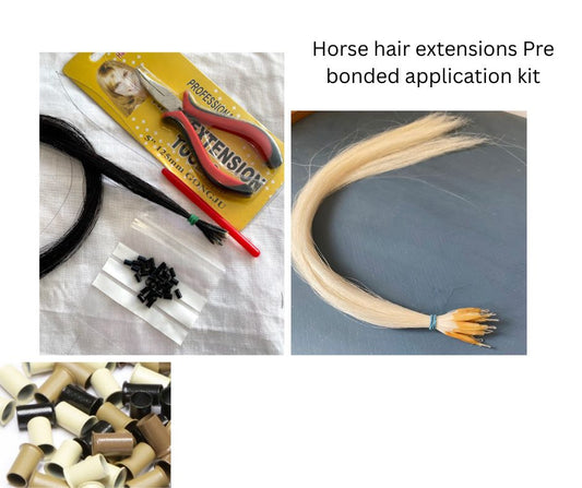 Horse Hair extension Pre bonded Kit for manes or tails