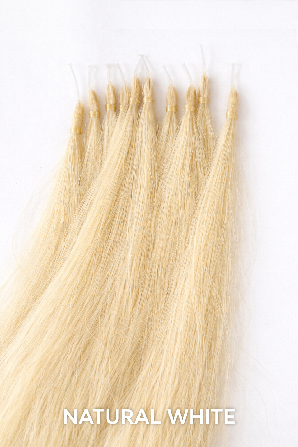 Horse tail extensions in naturel white