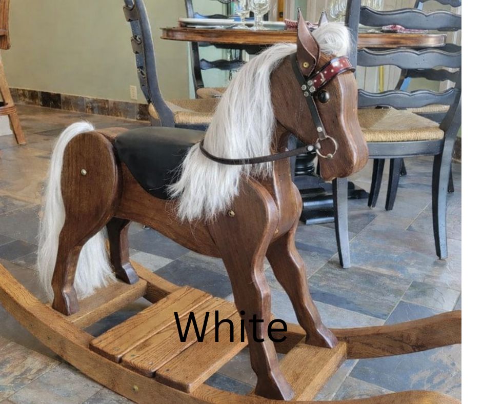 Rocking horse mane ,Tail and forelock 10 inches long hair, Double thickness fake hair various widths