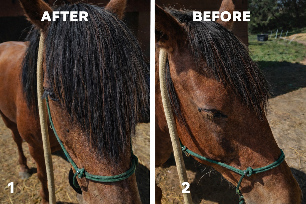 Horse hair false clip in forelock real horse hair – Horse Hair Extensions