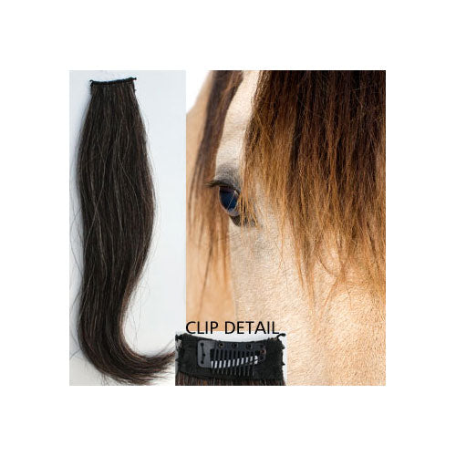 Horse hair false clip in forelock real horse hair
