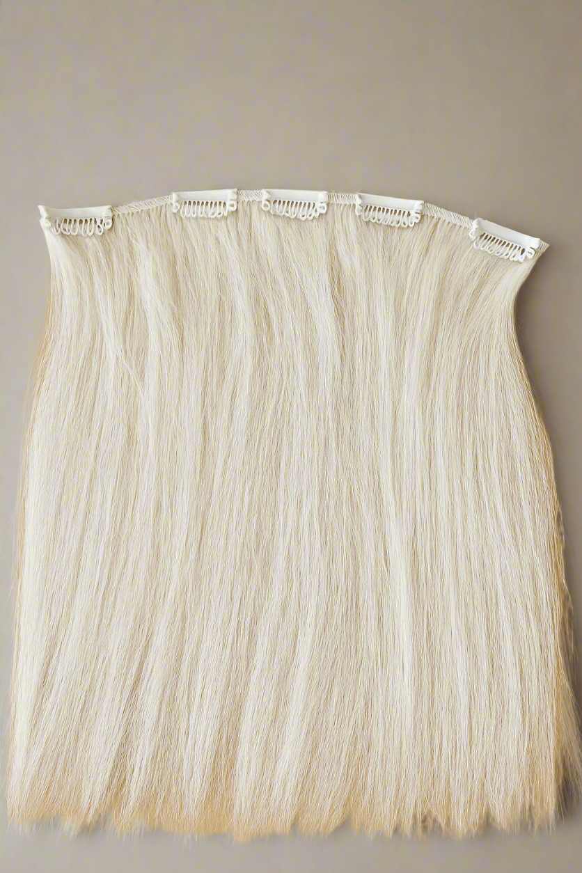 Palomino fake clip in mane extension made with real horse hair